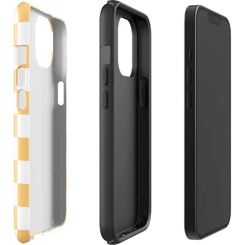 Yellow and White Checkerboard iPhone 15 Impact Case
